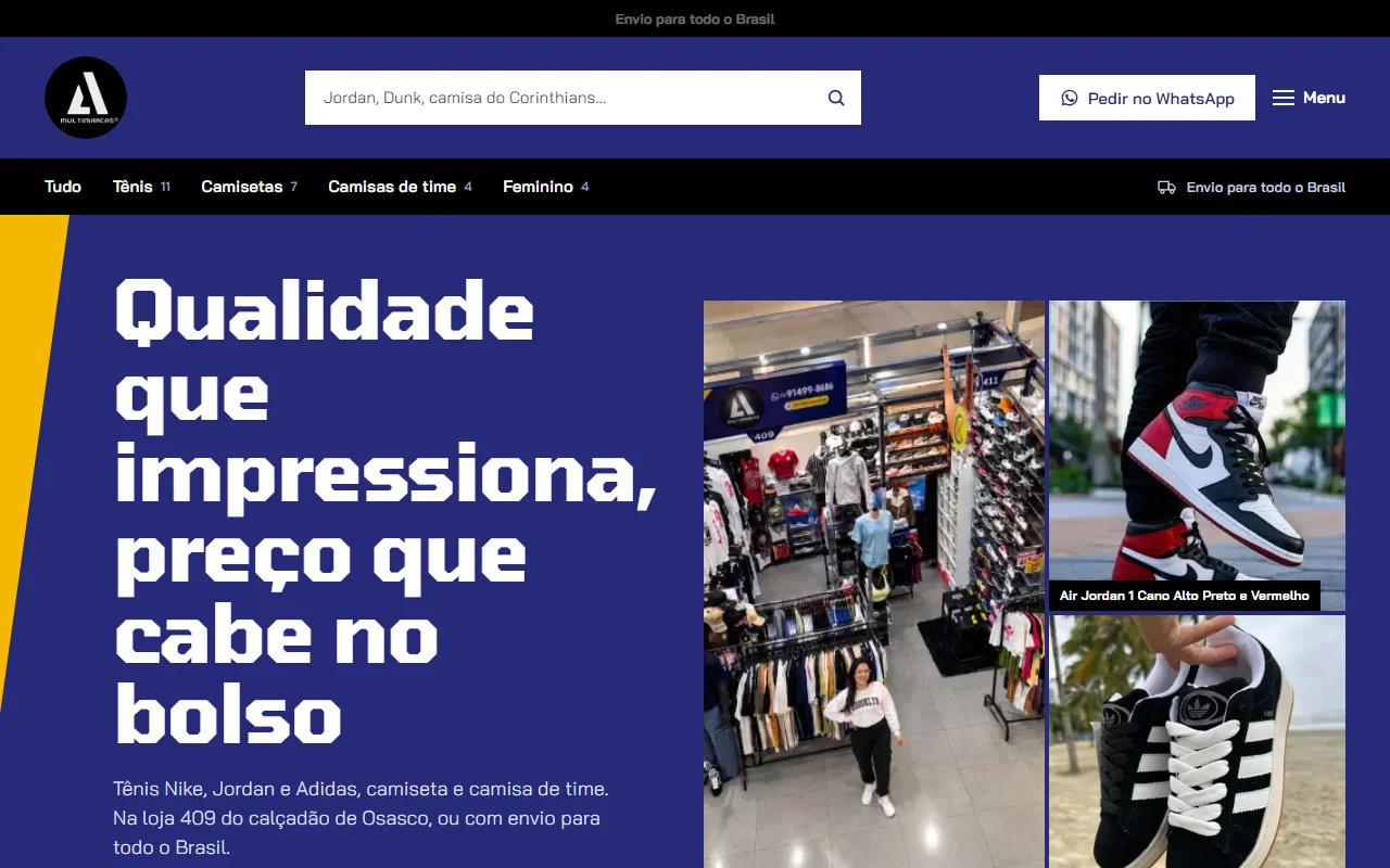 First screen of the AL Multimarcas website