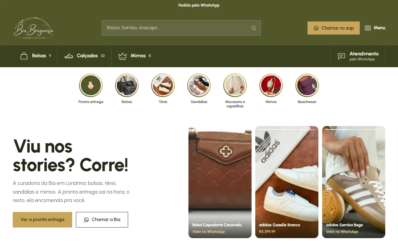First screen of the Bia Bragança website