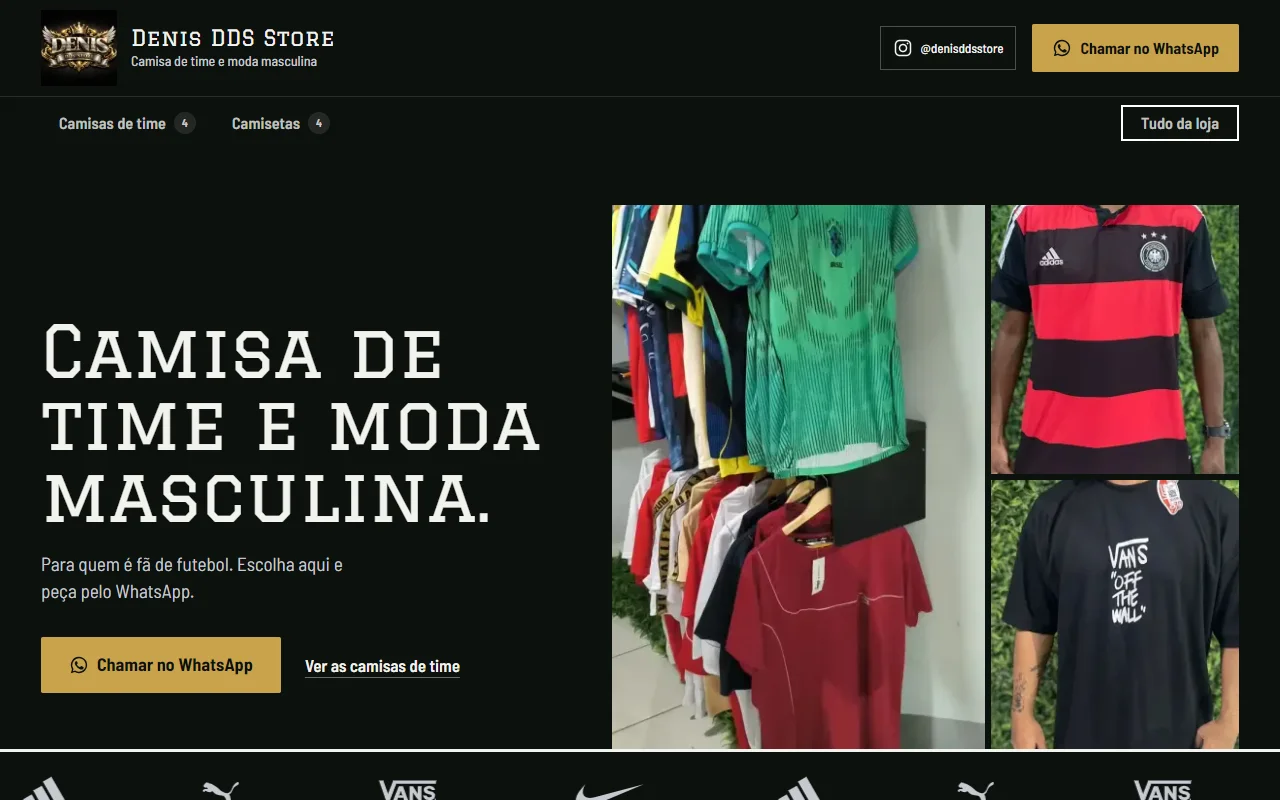 First screen of the Denis DDS Store website