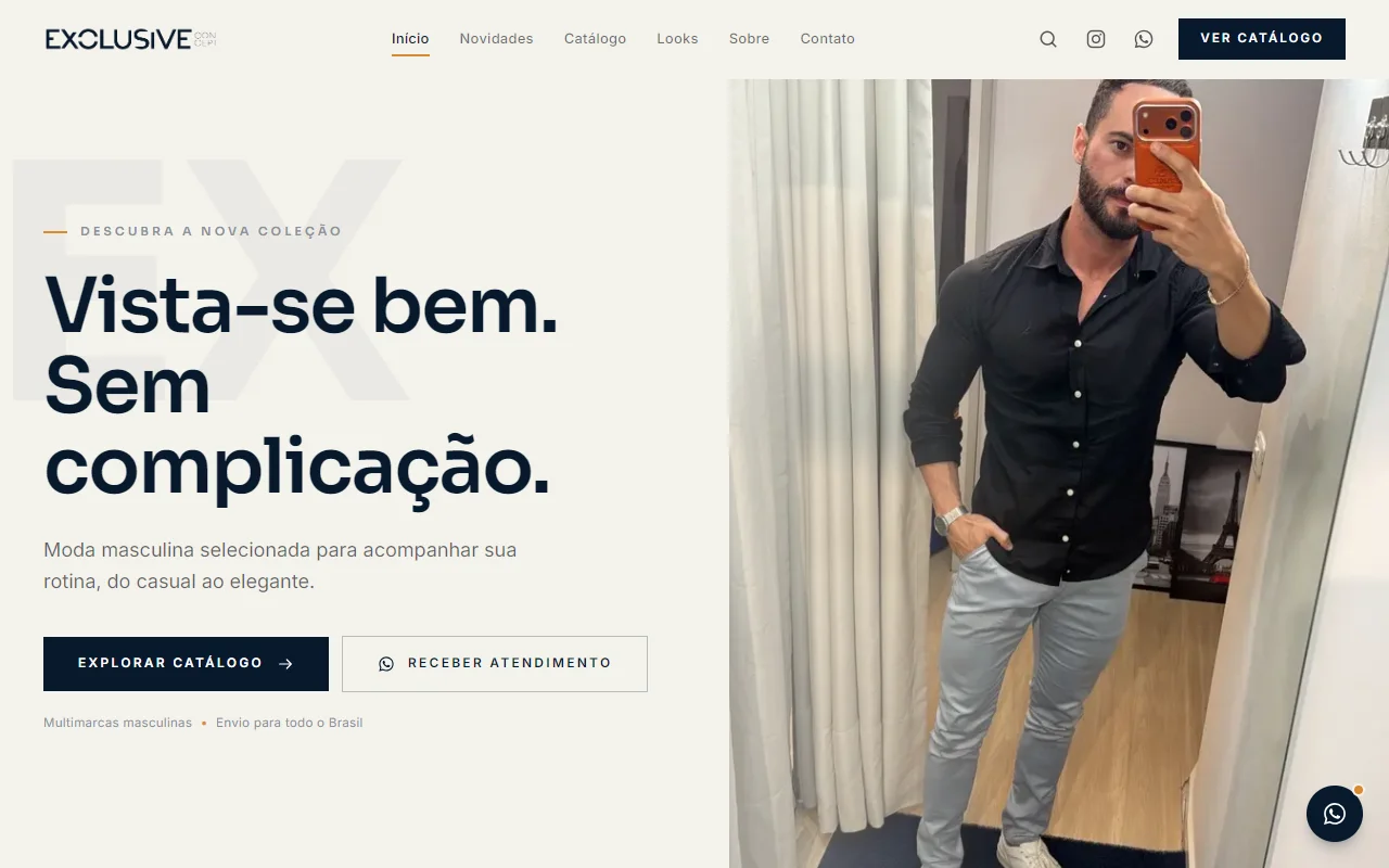 First screen of the Exclusive Conceptt website