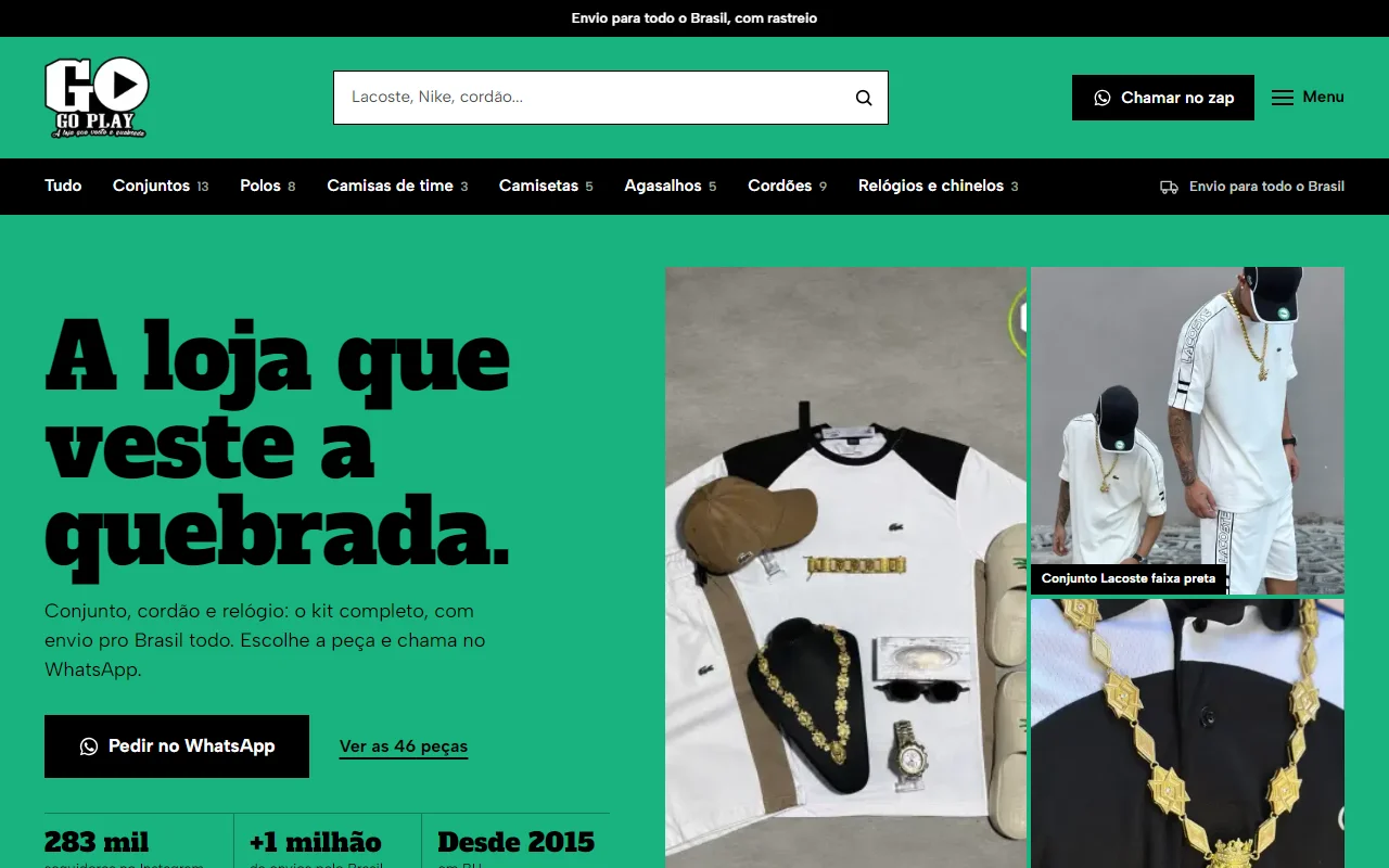 First screen of the GO PLAY website