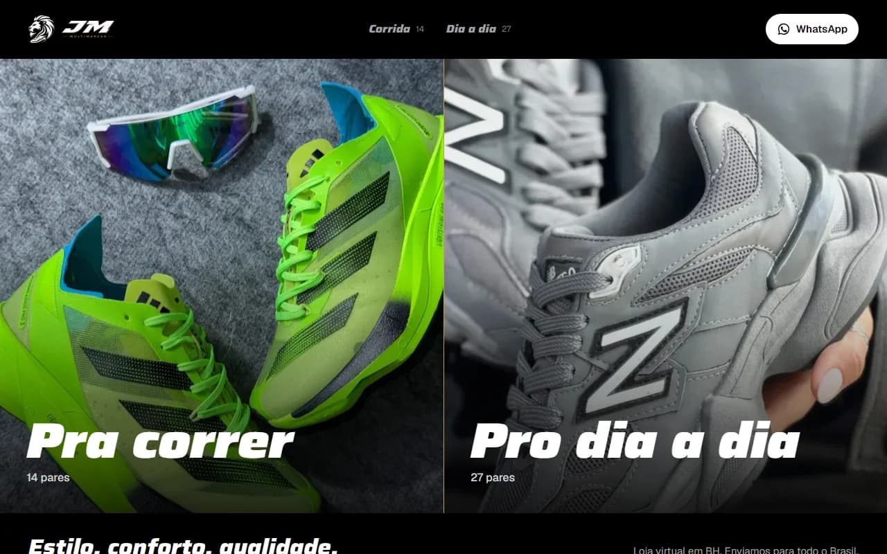 First screen of the JM Multimarcas website