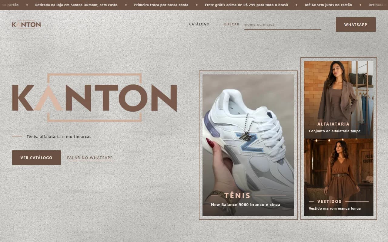 First screen of the KANTON website