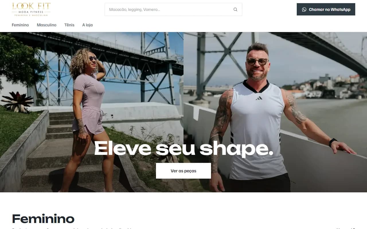 First screen of the Look Fit website