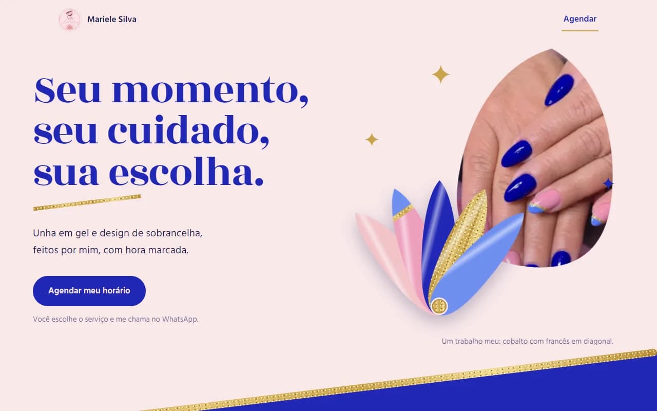 First screen of the Mariele Silva website
