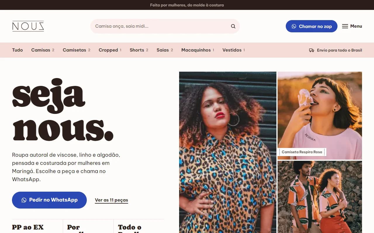 First screen of the NOUS website